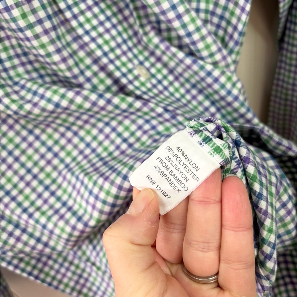 Johnnie O Performance Gingham Plaid Button Down S… - image 5